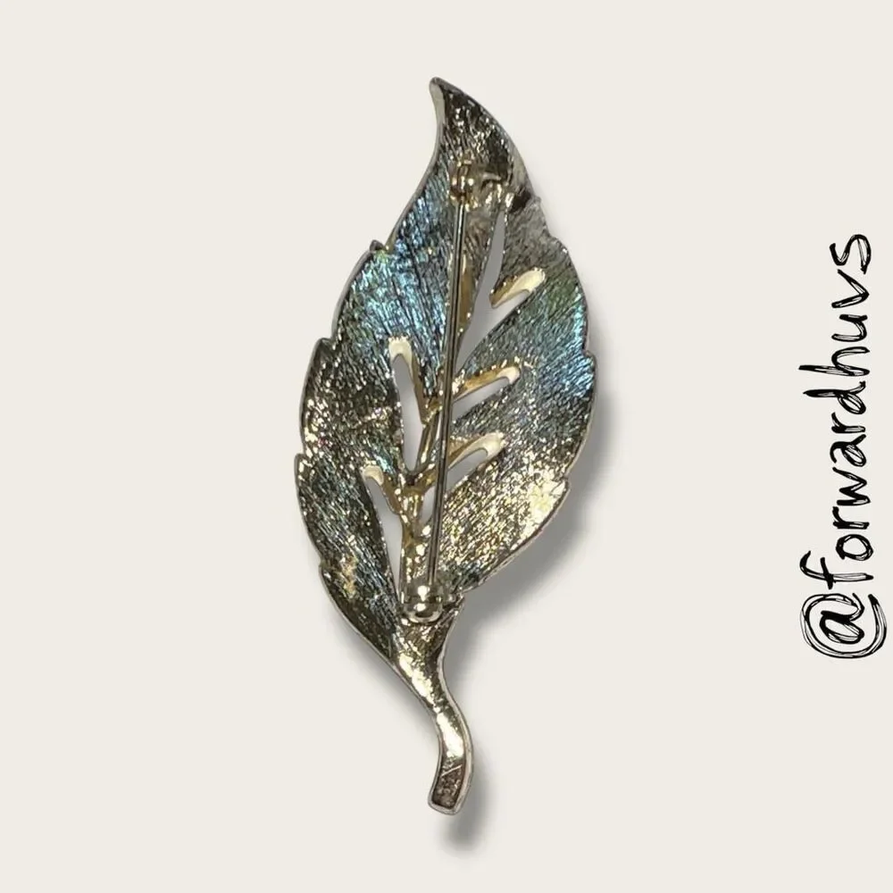 Bundle Sale 3 for $15 | Gold and Cream-Colored Leaf Brooch